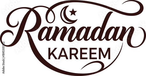 Elegant Ramadan Kareem logo design with crescent moon and star