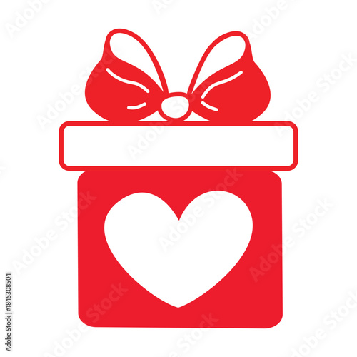 A doodle-style heart gift box for Valentine's Day.