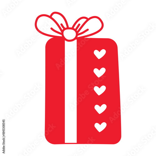 A doodle-style heart gift box for Valentine's Day.