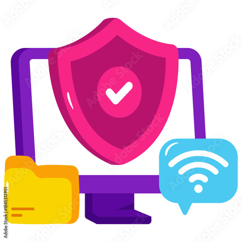 Editable design illustration of online data security 