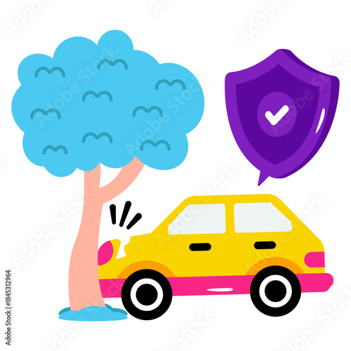 Modern design illustration of car accident insurance 