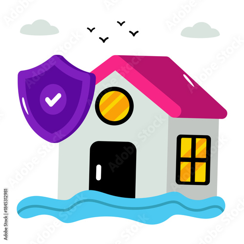 Trendy design illustration of flood security 