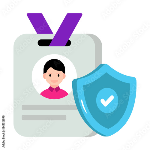 Modern design illustration of id card security 