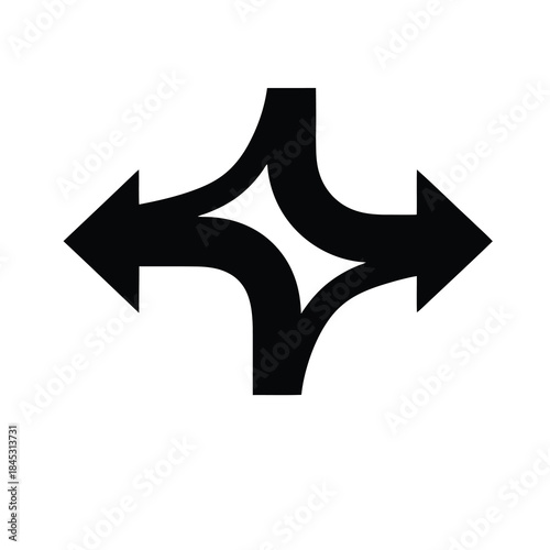 Corporate Decision Path Silhouette Icon