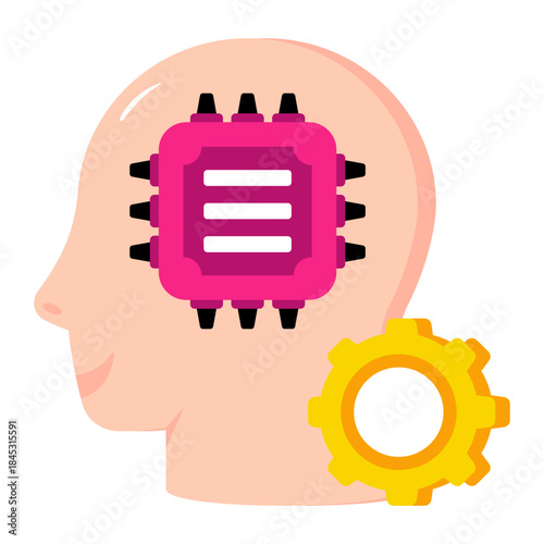 Perfect design icon of brain processor
