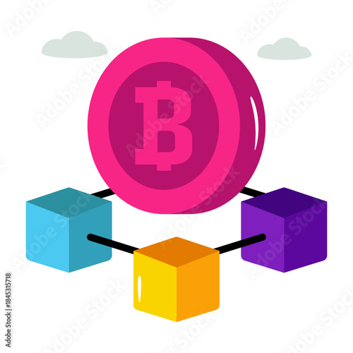 An icon design of bitcoin isolated ok white background 