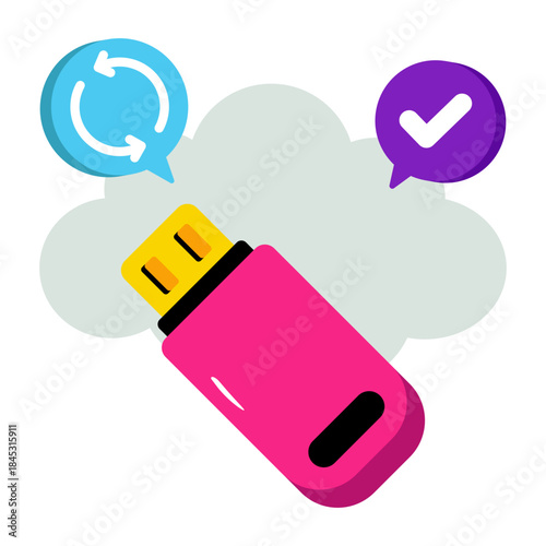 Premium download icon of cloud usb refresh 