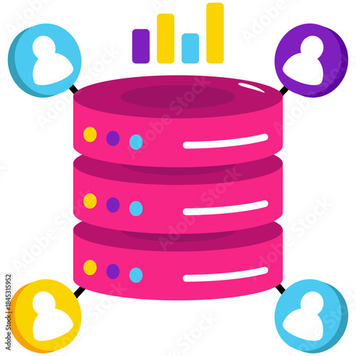 An icon design of database users