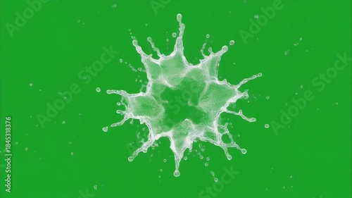 Realistic Milk Splash Top View on Green Screen. 4k Footage Greenscreen Video
