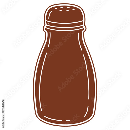 Brown Salt Shaker Icon Design for Kitchen Table Seasoning Spices