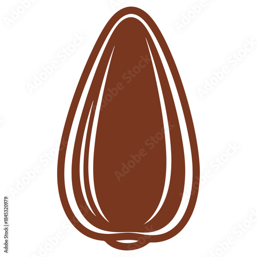 Brown seed pod illustration isolated on white background for design projects