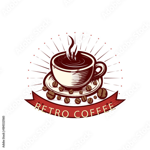 coffe trace Coffee Logo Design, Coffee Cup Emblem, Cafe Branding, Modern Coffee Icon, Vector Graphic