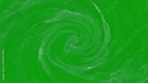 Swirling White Smoke Vortex on a Green Screen Background. 4k Footage Greenscreen Video