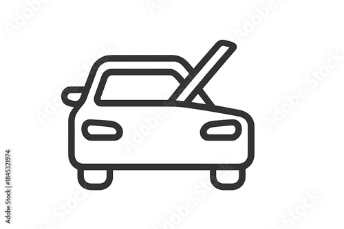 Vehicle breakdown with open hood symbolizing automotive repair or maintenance service