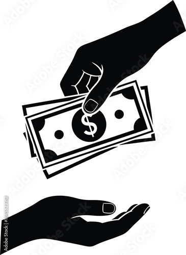 Handing over cash transaction