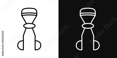 Eyelash curler icons - editable stroke vector illustration