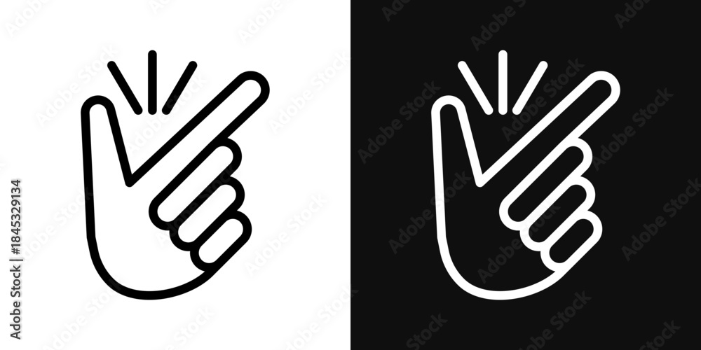 Obraz premium Finger snapping icons - editable stroke vector illustration