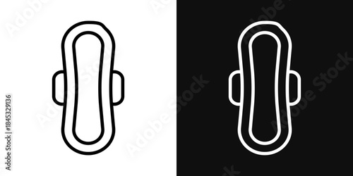 Feminine hygiene pad icons - editable stroke vector illustration