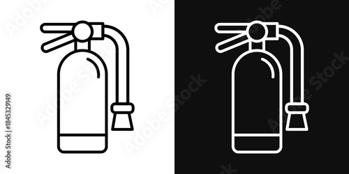 Fire extinguisher icons - editable stroke vector illustration