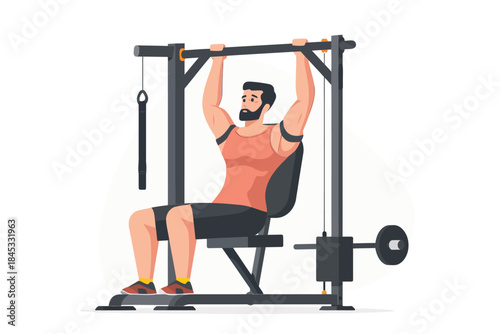 man exercise in gym isolated