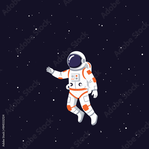 Astronaut navigates through infinite starry expanse of cosmos exploration endeavor