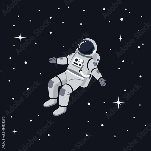 Serene spaceman in starry cosmos illustration embodying dreams of exploration and limitless
