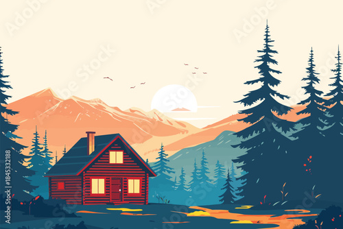 Romantic Getaway in a Scenic Mountain Cabin isolated