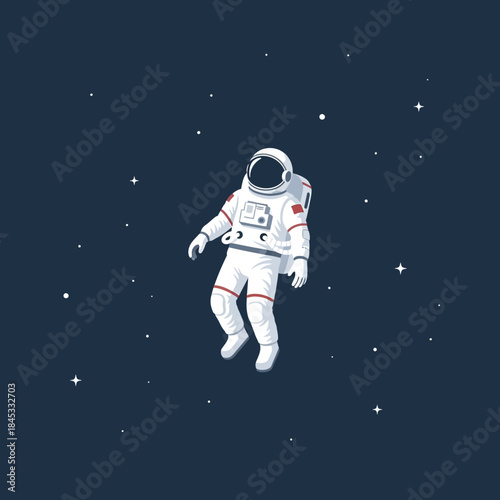 Astronaut floating in expansive space surrounded by twinkling stars serene cosmic journey