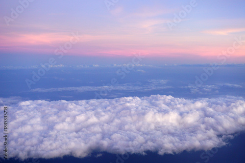 beautiful sky, view from the window of an airplane
