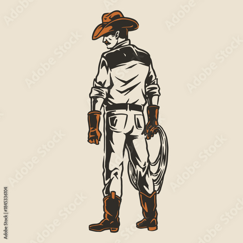 Cowboy with a lasso ready