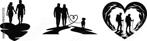 Silhouettes of families forming hearts a visual representation of love and connection