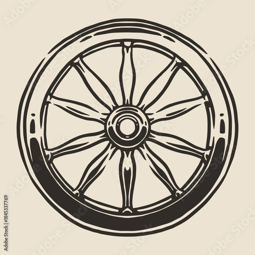 Rustic wooden wheel design