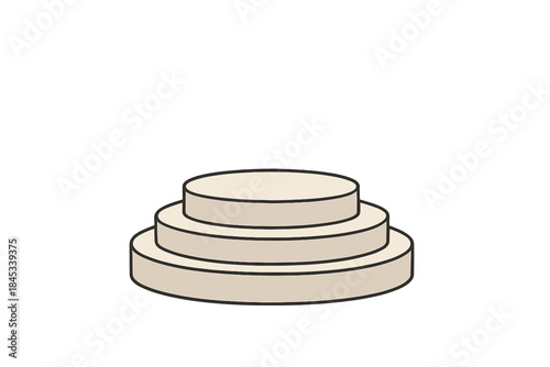 Three tiered circular platform podium display stand icon