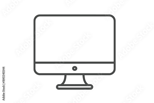 Minimalist desktop computer monitor for technology and digital concepts