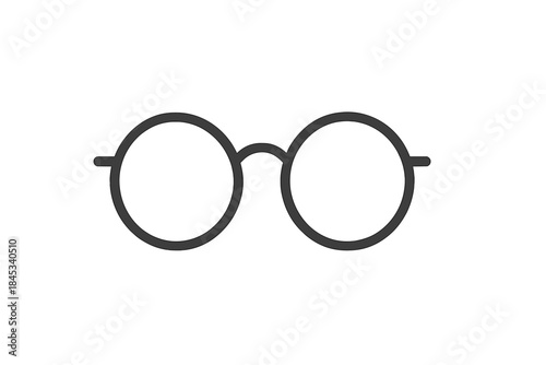Simple black outline round frame eyeglasses for vision correction