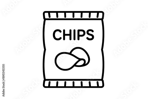 Closed bag of potato chips packaging representing a popular salty snack food item