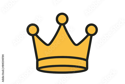 Foto Simple yellow royal crown icon with black outline
