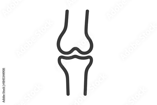 Outline icon depicting human knee joint bones structure articulation