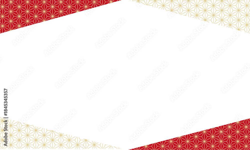 Obraz premium シンプルな和風お正月フレーム背景