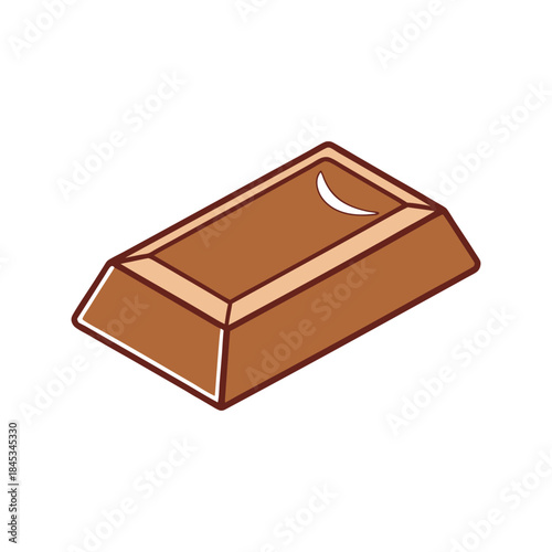 Delicious Chocolate Bar Illustration Isolated on White Background