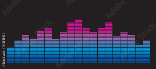 Colorful sound audio equalizer bars visualization (black background)