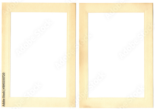 Quadro su tela Alte Fotorahmen bzw. Passepartout aus vergilbtem Papier
