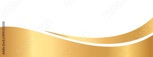 Curved golden yellow wave border, footer vector illustration