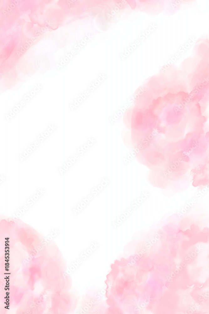 Fototapeta premium Pink pastel watercolor background, abstract background with copy space in vertical form.