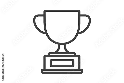 Outline icon of a classic two-handled trophy cup on a pedestal