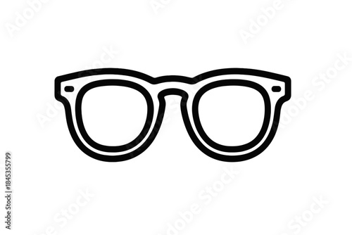 Thick frame eyeglasses outline icon simple design