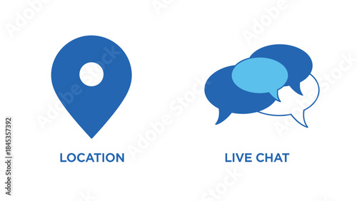 Vector illustration of Location based live chat service with speech bubbles graphics