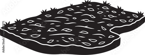 Black and white soil cross section icon