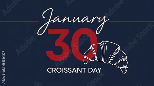 Celebrate january thirtieth national croissant day with a delicious pastry illustration