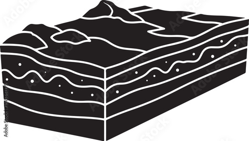 Geological cross section showing strata layers